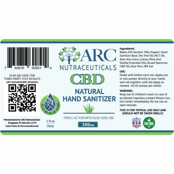 Broad Spectrum CBD Hand Sanitizer 300mg